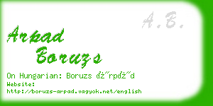 arpad boruzs business card